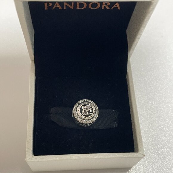 PANDORA Charm Goddess Athena Owl Silver Charm Bead - Picture 5 of 5